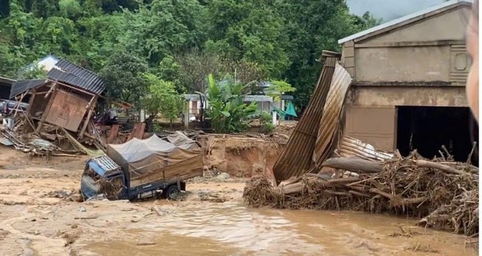  Lũ quét gây thiệt hại lớn tại tỉnh Sơn La. Ảnh: MXH