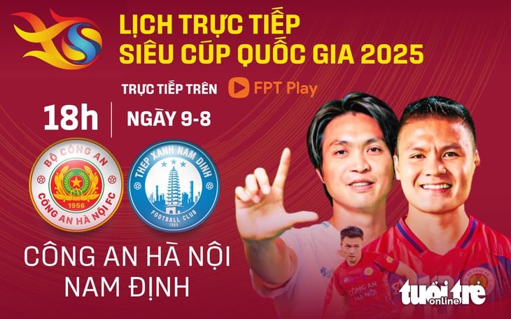  Lịch trực tiếp Siêu cúp quốc gia 2025: Công An Hà Nội đấu với Nam Định