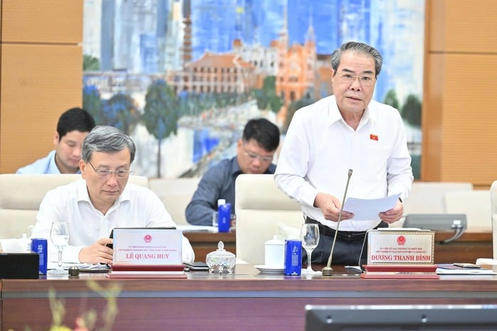  Chủ nhiệm Ủy ban Dân nguyện và Giám sát Dương Thanh Bình phát biểu. Ảnh: Phạm Thắng