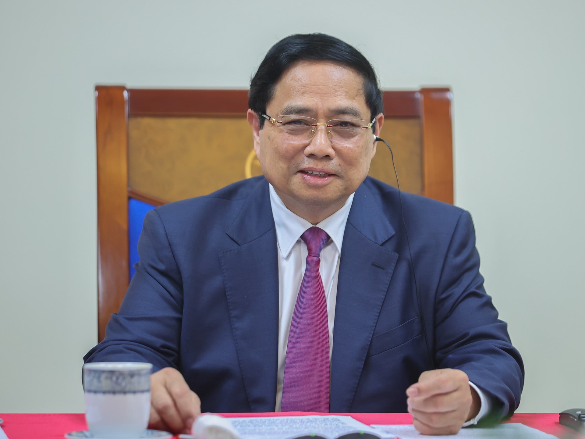  Thủ tướng Phạm Minh Chính điện đàm với Thủ tướng Campuchia Hun Manet - Ảnh: VGP/Nhật Bắc