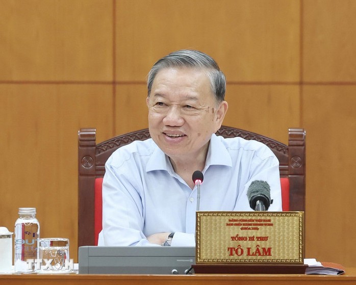 Tổng Bí thư Tô Lâm phát biểu tại buổi làm việc. Ảnh: TTXVN