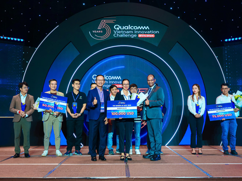Các đội đoạt giải tại vòng chung kết mùa thứ tư của cuộc thi Thử thách đổi mới sáng tạo Qualcomm® Việt Nam