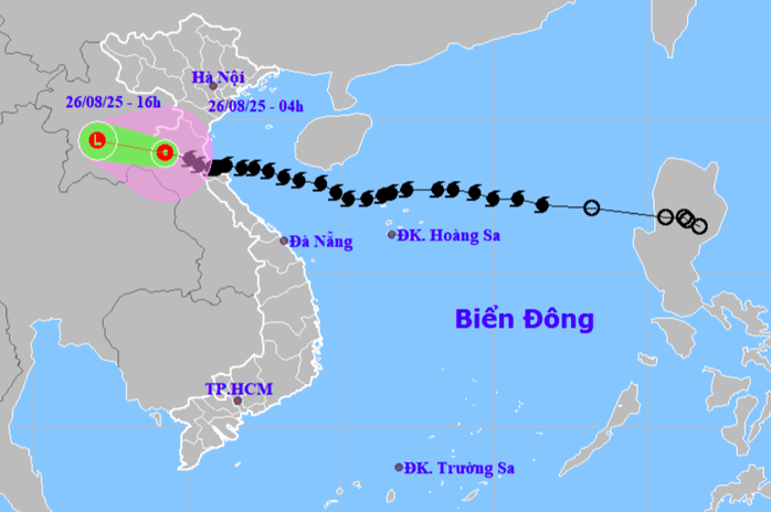 Bão số 5 di chuyển sang Trung Lào và suy yếu thành áp thấp nhiệt đới