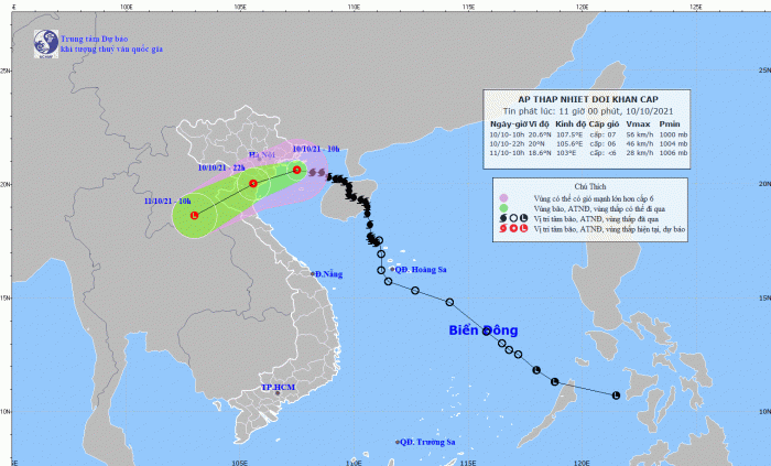 Bão số 7 suy yếu thành áp thấp nhiệt đới, bão Kompasu xuất hiện trên biển Đông