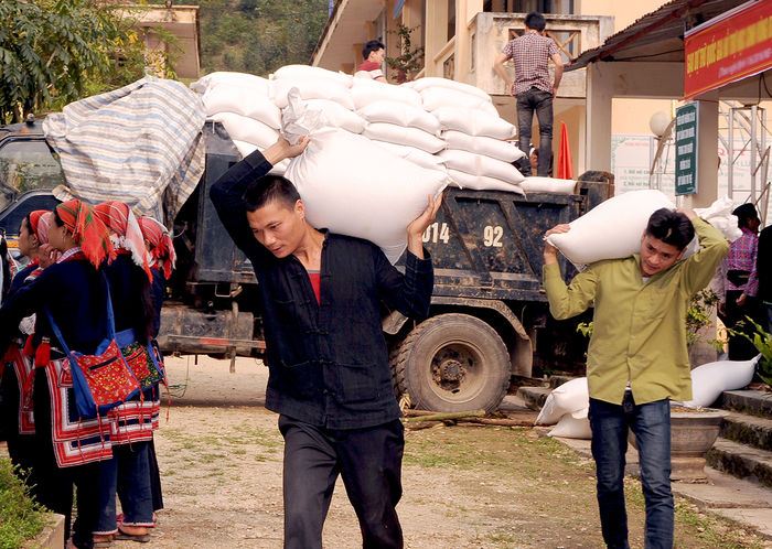 1.396,08 tấn gạo từ nguồn dự trữ quốc gia được xuất cấp cho 2 tỉnh Tuyên Quang, Quảng Trị. Ảnh minh họa.