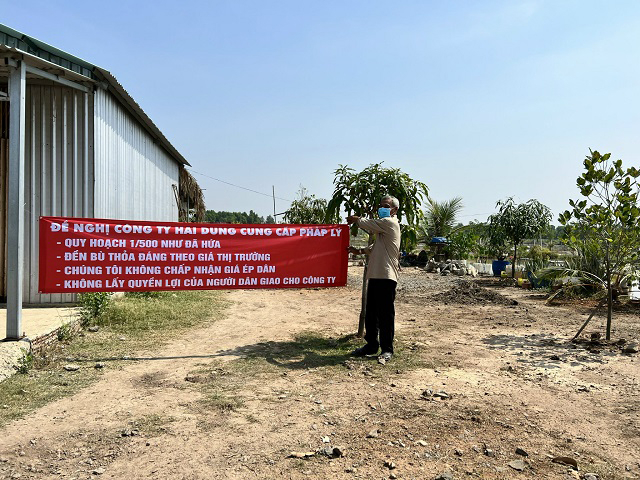 Một số hộ dân tại ấp Bến Cộ, xã Đại Phước, huyện Nhơn Trạch, tỉnh Đồng Nai chưa đồng thuận với giá đền bù dự án Six Senses Saigon River.