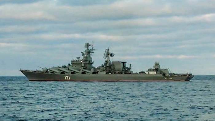 Tàu tuần dương tên lửa Moskva trong một cuộc tập trận hải quân ở Biển Đen. Ảnh: Bộ Quốc phòng Nga