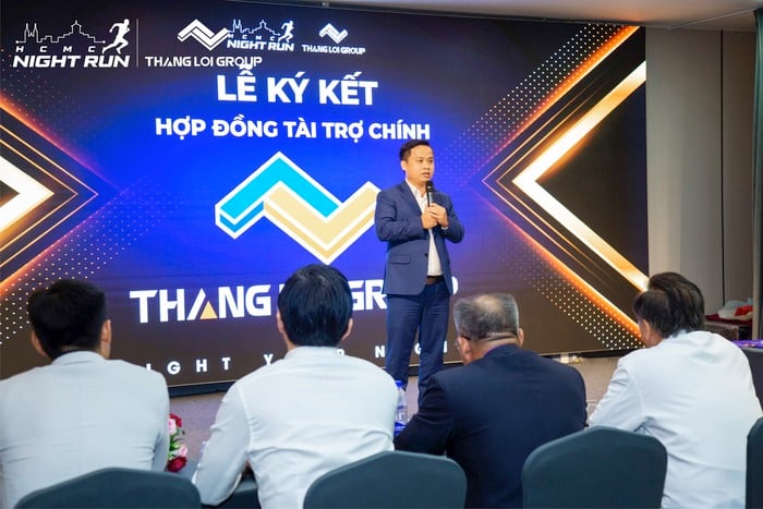 Ông Nguyễn Thanh Quyền (Phó Chủ tịch HĐQT – Tổng giám đốc Tập đoàn BĐS Thắng Lợi) phát biểu tại lễ công bố