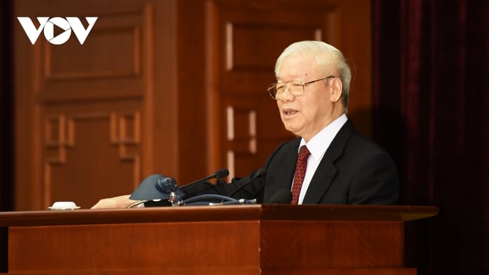 Tổng Bí thư Nguyễn Phú Trọng phát biểu bế mạc Hội nghị Trung ương 5.