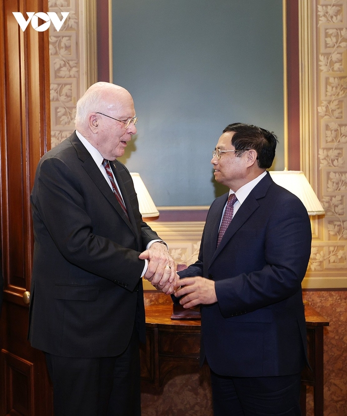 Thủ tướng Chính phủ Phạm Minh Chính và Chủ tịch thường trực Thượng viện Patrick Leahy.