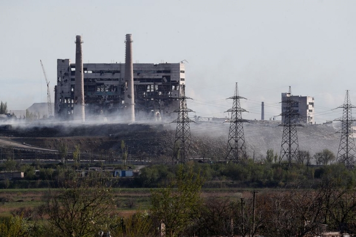 Khu vực nhà máy thép Azovstal ở thành phố Mariupol, Ukraine ngày 3/5/2022. Ảnh: Reuters