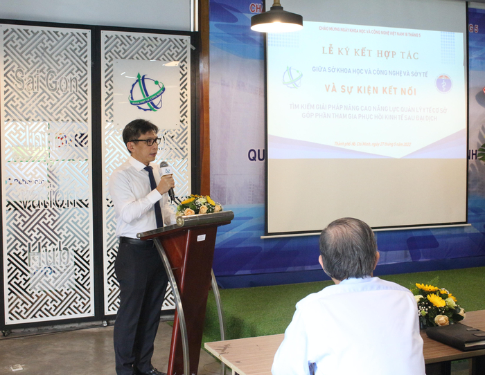Ông Nguyễn Việt Dũng, Giám đốc Sở Khoa học & Công nghệ TP.HCM phát biểu tại buổi lễ.