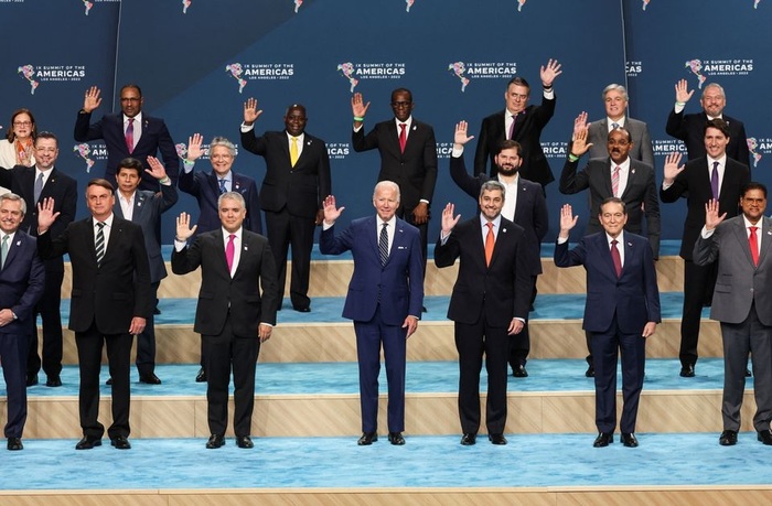Các nhà lãnh đạo và quan chức ngoại giao các nước châu Mỹ chụp ảnh chung ở hội nghị thượng đỉnh tại Los Angeles, Mỹ vào ngày 10 tháng 6 năm 2022. Ảnh: Reuters