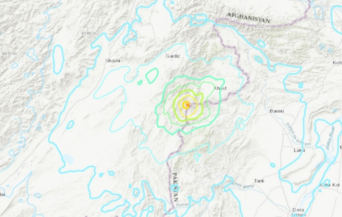 Vị trí xảy ra trận động đất theo Cục Khảo sát địa chất Mỹ (Ảnh: USGS)