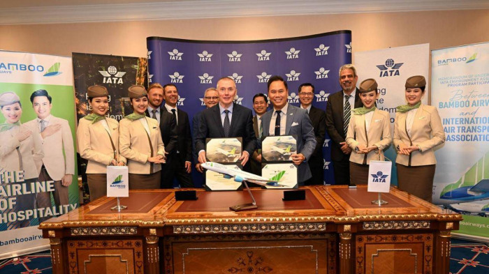 Bamboo Airways ký kết với IATA với mục tiêu cam kết bảo vệ môi trường và phát triển bền vững. Ảnh: MT&ĐT