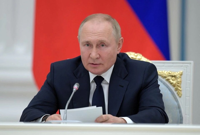 Tổng thống Nga Vladimir Putin phát biểu trong cuộc họp với các nhà lãnh đạo quốc hội ở Moscow, Nga vào ngày 7 tháng 7 năm 2022. Ảnh: Sputnik