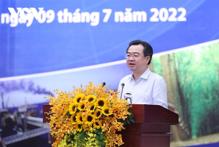 Bộ trưởng Bộ Xây dựng Nguyễn Thanh Nghị phát biểu.