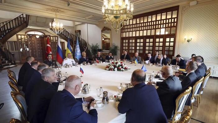 Các nhà đàm phán Nga, Ukraine, Thổ Nhĩ Kỳ và LHQ đã hội đàm tại Thổ Nhĩ Kỳ. Ảnh: RT