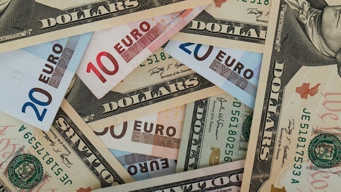 Tỷ giá đồng euro giảm xuống mức thấp nhất trong vòng 20 năm, gần bằng đồng USD. (Ảnh: aa.com.tr)
