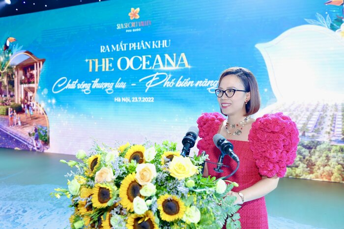 Bà Nguyễn Ngọc Thúy Linh - TGĐ Sun Property phát biểu tại sự kiện. Ảnh Sun Property.