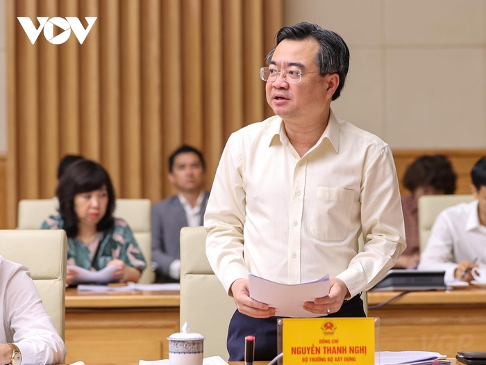 Bộ trưởng bộ Xây dựng Nguyễn Thanh Nghị phát biểu tại hội nghị.