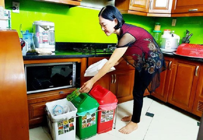 Mô hình phân loại rác thải sinh hoạt, xử lý rác thải hữu cơ do Hội Phụ nữ TP Hải Dương tổ chức được triển khai với 90 hộ dân tham gia. (Ảnh: baotainguyenmoitruong)