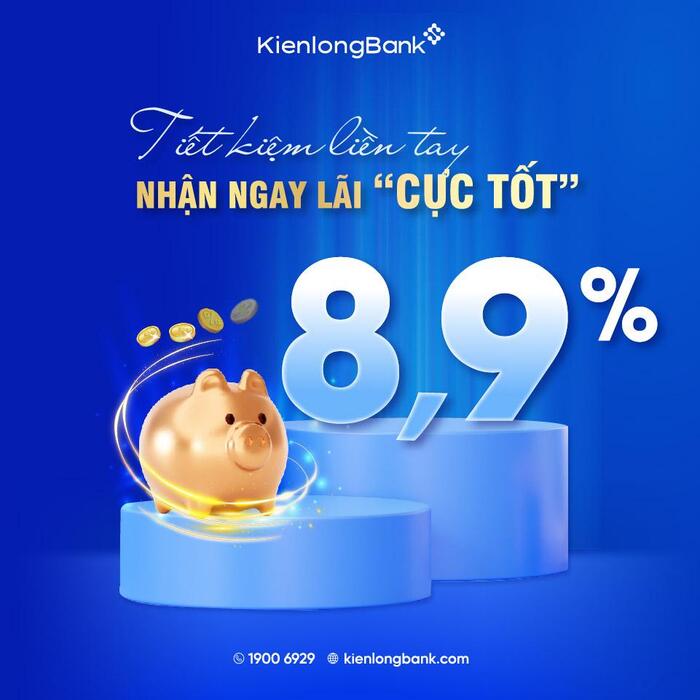 Tham gia gửi tiết kiệm cùng KienlongBank trong tháng 11, khách hàng được hưởng mức ưu đãi lãi suất lên đến 8,9%/năm.