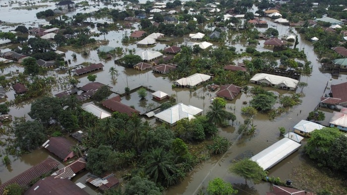 Một khu vực bị ngập lụt ở Ahoada, Nigeria vào ngày 22 tháng 10 năm 2022. Ảnh: Reuters
