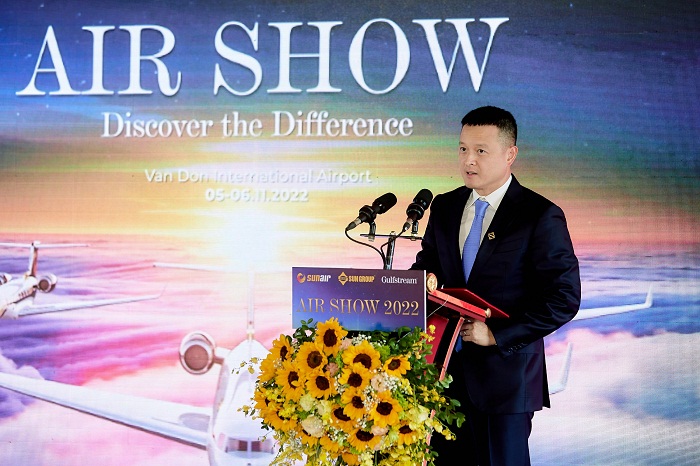 Ông Đặng Minh Trường - Chủ tịch HĐQT tập đoàn Sun Group phát biểu tại triển lãm.
