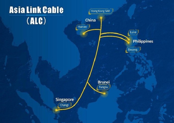 Sơ đồ tuyến cáp ngầm (ALC) dài 6.000 km. Ảnh Singtel