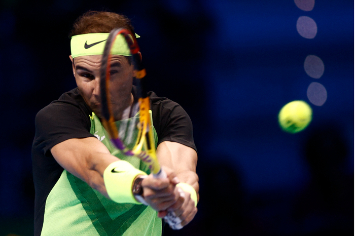 Nadal đã có khởi đầu không hoàn hảo tại giải ATP Finals 2022 - Ảnh: REUTERS