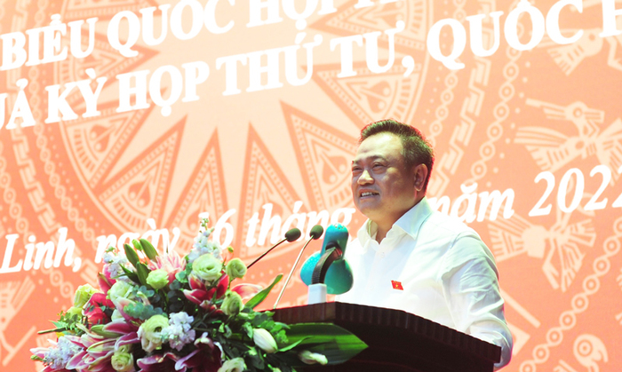 Chủ tịch UBND TP Hà Nội Trần Sỹ Thanh phát biểu tại hội nghị. Ảnh: HN