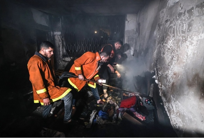 Hiện trường vụ hỏa hoạn. Ảnh: AFP