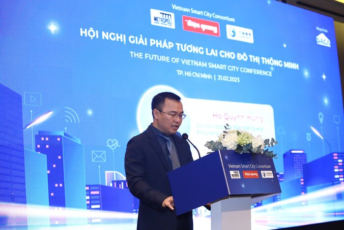 Ông Hồ Quỳnh Hưng - Chủ tịch HĐQT Điện Quang - Đại diện VSCC phát biểu tại Hội nghị.