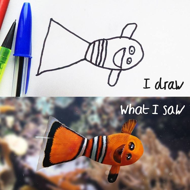 Chú cá Nemo qua nét vẽ của cậu bé
