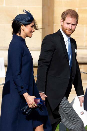   Hoàng tử Harry và Công nương Meghan tại đám cưới công chúa Eugenie hôm 12/10. Ảnh: Wireimage.  