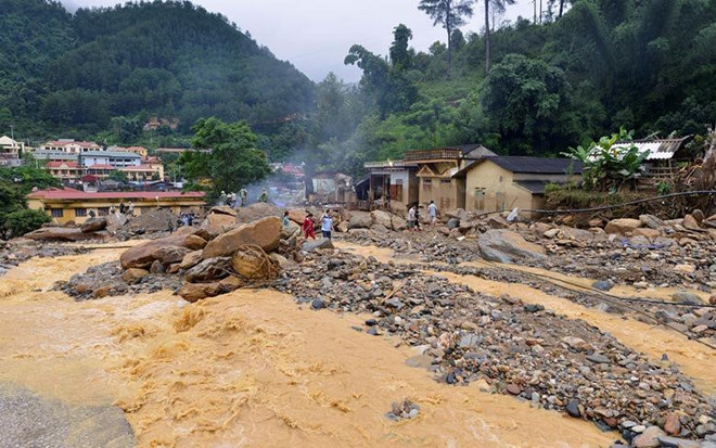   Khu vực tỉnh Lai Châu, Sơn La có nguy cơ lũ quét, sạt lở đất.  