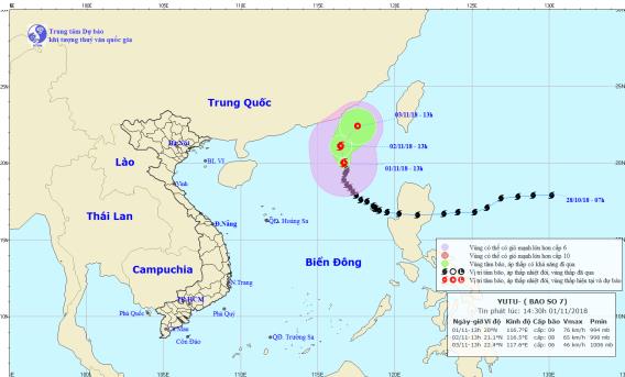 Dự báo thời tiết 2/11: Cơn bão số 7 ảnh hưởng vùng biển Đông Bắc Biển Đông 1