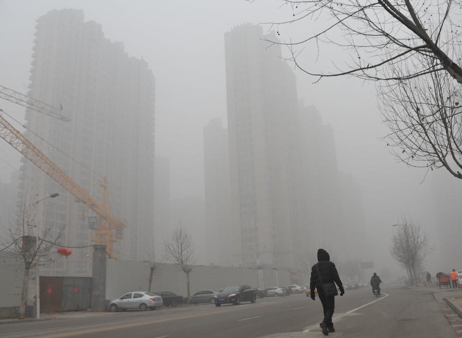 Thạch Gia Trang, một thành phố phía Nam Trung Quốc cũng đang bị khói bụi tấn công