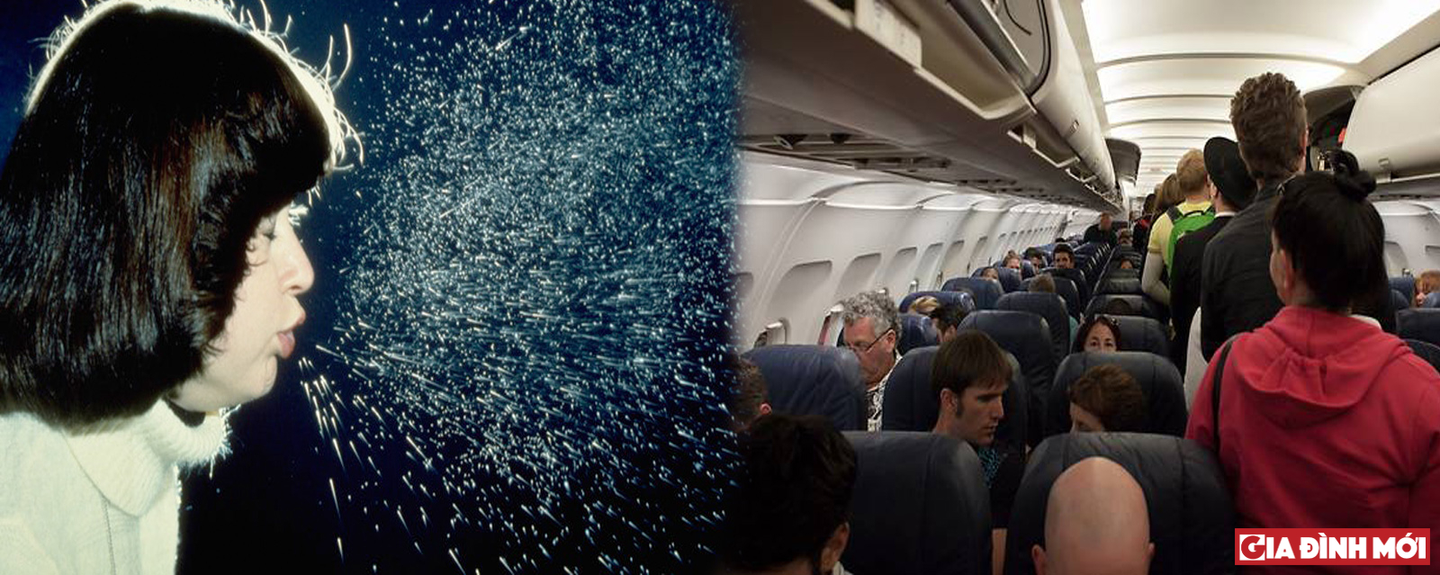 Trên máy bay, một người bị cúm có thể lây bệnh cho những người ngồi trong bán kính 1,8 gần họ