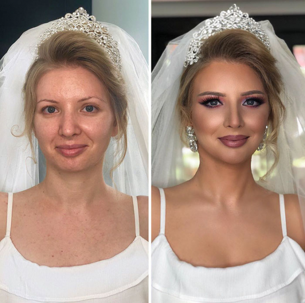 11 bức ảnh cô dâu trước và sau khi trang điểm của thợ makeup có tâm 0