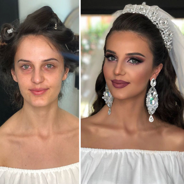 11 bức ảnh cô dâu trước và sau khi trang điểm của thợ makeup có tâm 3