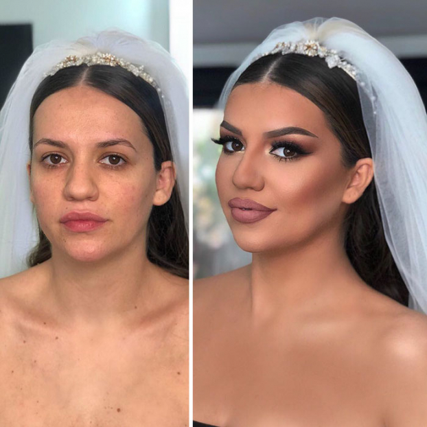 11 bức ảnh cô dâu trước và sau khi trang điểm của thợ makeup có tâm 7