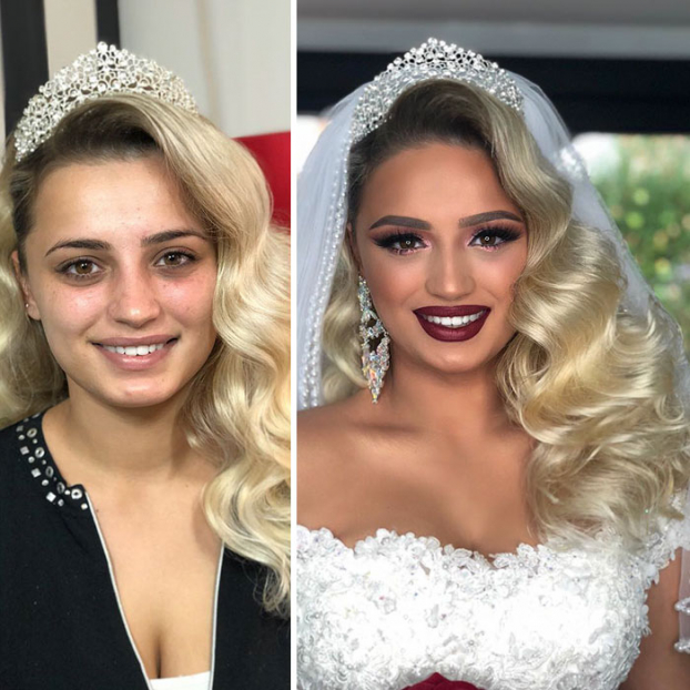 11 bức ảnh cô dâu trước và sau khi trang điểm của thợ makeup có tâm 8