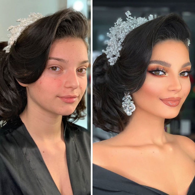11 bức ảnh cô dâu trước và sau khi trang điểm của thợ makeup có tâm 10