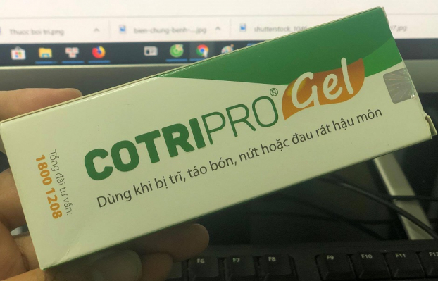   Sản phẩm bôi trĩ Cotripro được đóng dạng hộp, có kèm cả găng tay dùng để bôi rất tiện lợi  
