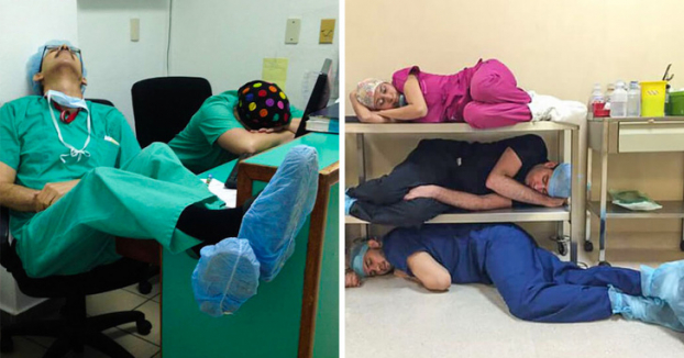   Sau khi một blogger ở Mexico đăng bức ảnh để chế nhạo một nhân viên y tế ngủ gật nơi làm việc, các bác sĩ khắp thế giới đã lên tiếng ủng hộ nhân viên y tế và chia sẻ những hình ảnh cho thấy sự vất vả, mệt mỏi của công việc họ đang làm. Có thể thấy họ thiếu ngủ như thế nào qua những bức ảnh này.  