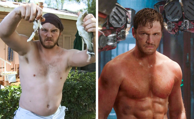   Chris Pratt đã phải giảm cân, rèn luyện cơ bắp để vào vai Star-Lord trong bom tấn Guardians of the Galaxy (Vệ binh dải Ngân Hà)  