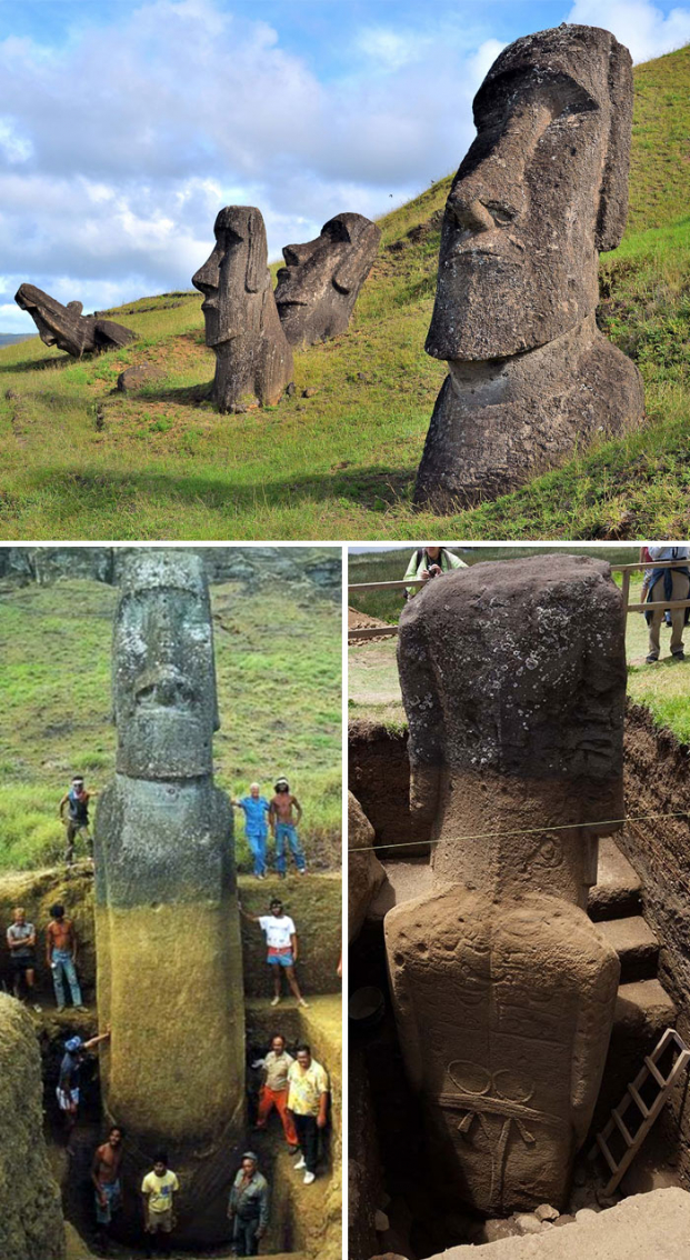   Những chiếc đầu khổng lồ ở đảo Phục Sinh thực ra có cả phần thân  