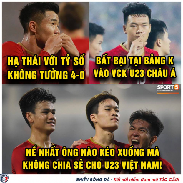   Thắng cả 3 trận tại vòng loại, U23 Việt Nam lập thành tích bất bại bảng K (Ảnh: Sport5, Ghiền Bóng Đá)  